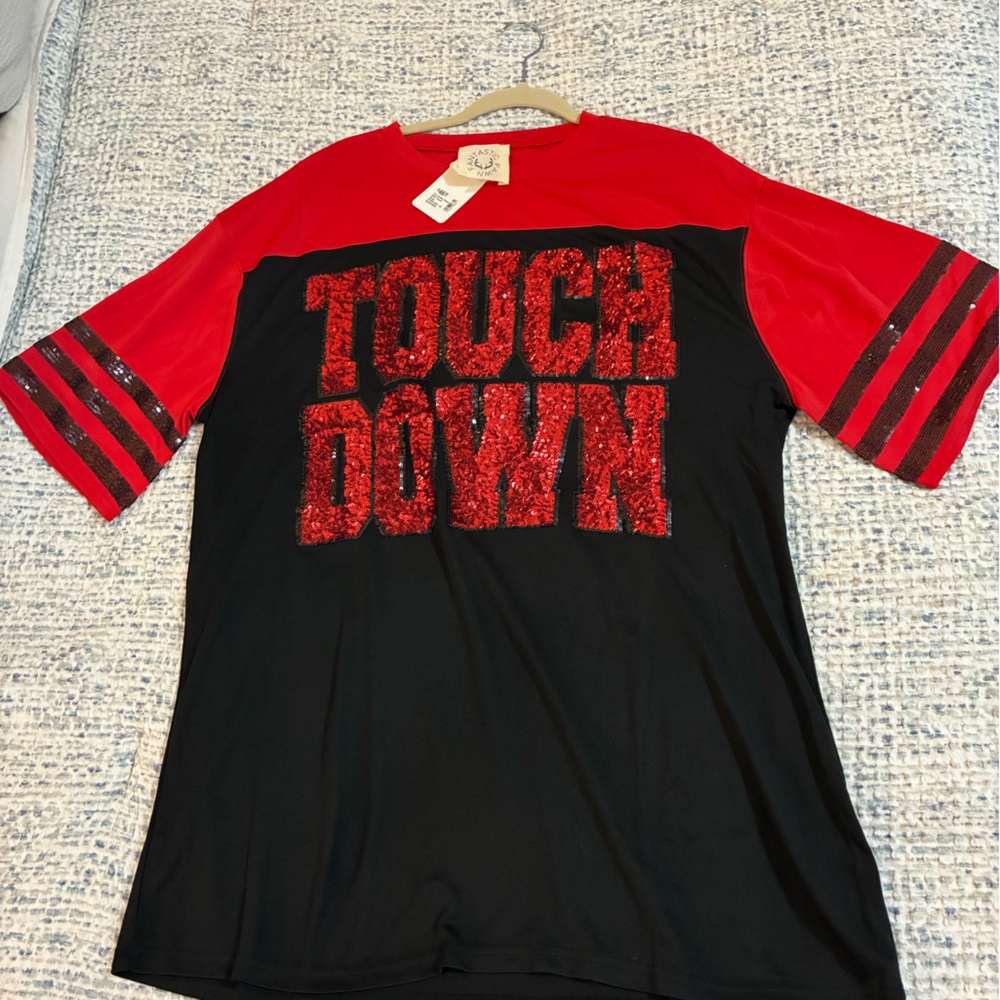 Fantastic Fawn Red and Black Touchdown Mini Dress